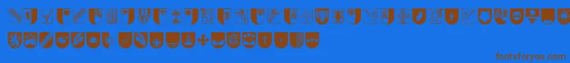 Wappen Font – Brown Fonts on Blue Background