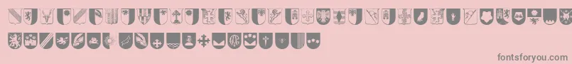 Fonte Wappen – fontes cinzas em um fundo rosa