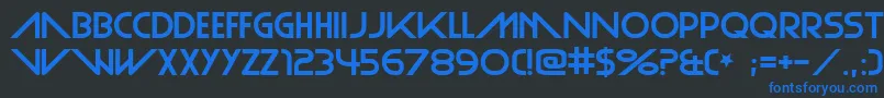 PlainCred Font – Blue Fonts on Black Background