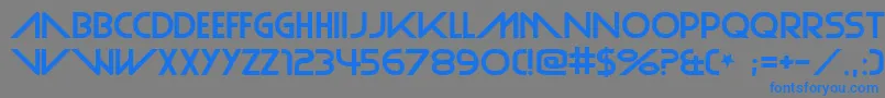 フォントPlainCred – 灰色の背景に青い文字