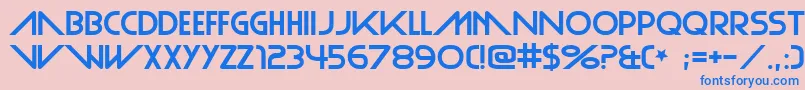 フォントPlainCred – ピンクの背景に青い文字