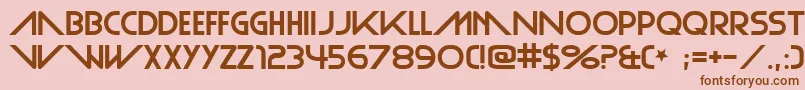 PlainCred-fontti – ruskeat fontit vaaleanpunaisella taustalla