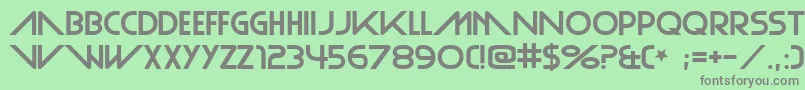 PlainCred-fontti – harmaat kirjasimet vihreällä taustalla