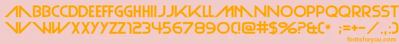 フォントPlainCred – オレンジの文字がピンクの背景にあります。