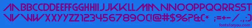PlainCred Font – Purple Fonts on Blue Background