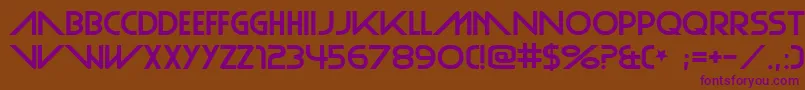 PlainCred-fontti – violetit fontit ruskealla taustalla
