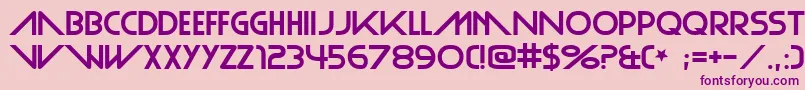 PlainCred-fontti – violetit fontit vaaleanpunaisella taustalla