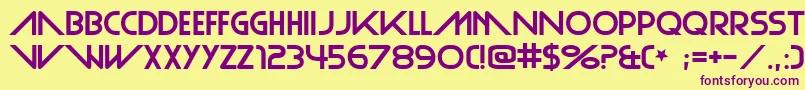 PlainCred-fontti – violetit fontit keltaisella taustalla