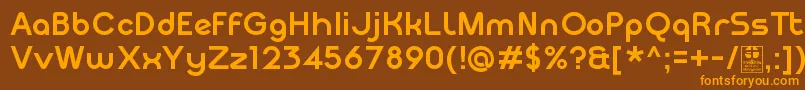 フォントMeltixBoldDemo – オレンジ色の文字が茶色の背景にあります。