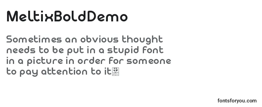 Review of the MeltixBoldDemo Font