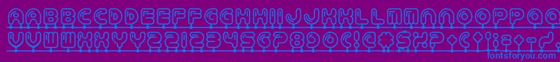 Balloonatic-fontti – siniset fontit violetilla taustalla