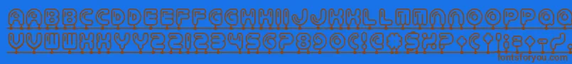 Balloonatic Font – Brown Fonts on Blue Background