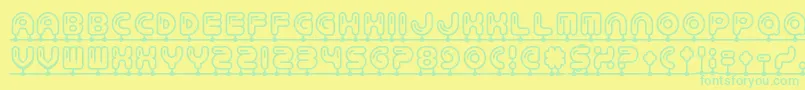 Więcej informacji o czcionce Balloonatic Czcionka Balloonatic – zielone czcionki na żółtym tle