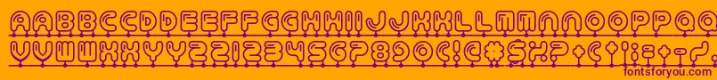 Balloonatic-Schriftart – Violette Schriften auf orangefarbenem Hintergrund