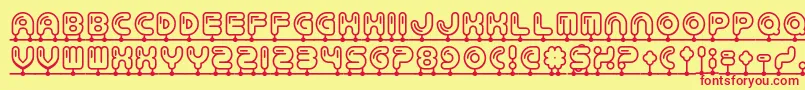 Balloonatic Font – Red Fonts on Yellow Background