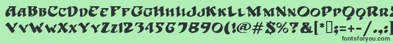 フォントHoffmanMf – 緑の背景に黒い文字
