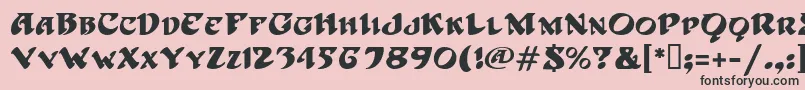 フォントHoffmanMf – ピンクの背景に黒い文字