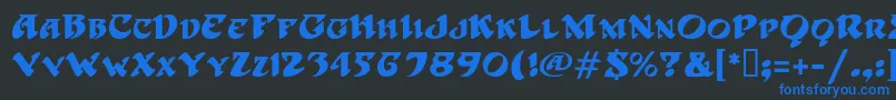 HoffmanMf Font – Blue Fonts on Black Background