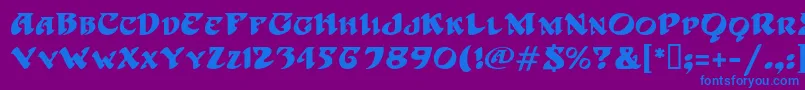 HoffmanMf Font – Blue Fonts on Purple Background