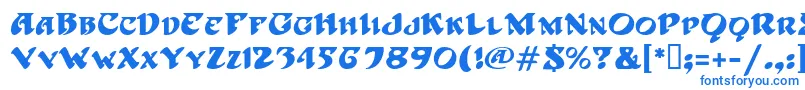 フォントHoffmanMf – 白い背景に青い文字