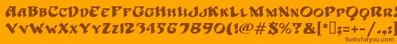 HoffmanMf Font – Brown Fonts on Orange Background