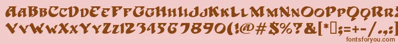 HoffmanMf Font – Brown Fonts on Pink Background