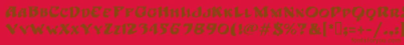 HoffmanMf-fontti – ruskeat fontit punaisella taustalla
