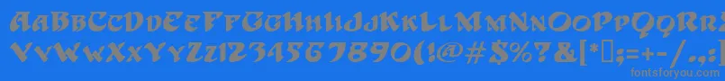 フォントHoffmanMf – 青い背景に灰色の文字