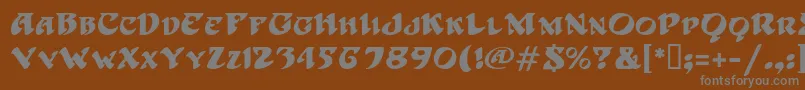 フォントHoffmanMf – 茶色の背景に灰色の文字