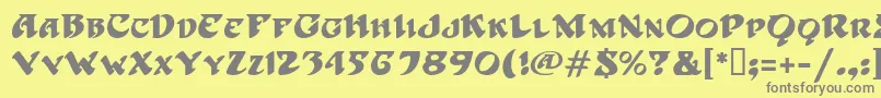 フォントHoffmanMf – 黄色の背景に灰色の文字