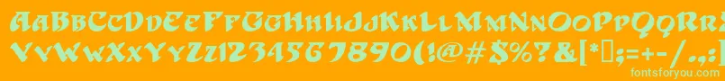 HoffmanMf Font – Green Fonts on Orange Background