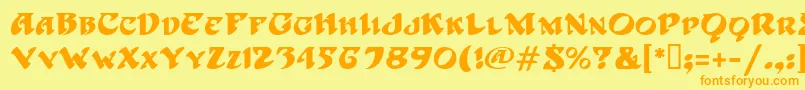 HoffmanMf-Schriftart – Orangefarbene Schriften auf gelbem Hintergrund
