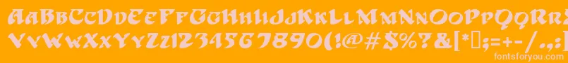 HoffmanMf Font – Pink Fonts on Orange Background