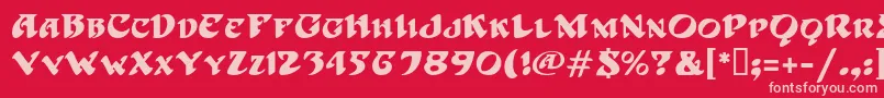 HoffmanMf-Schriftart – Rosa Schriften auf rotem Hintergrund