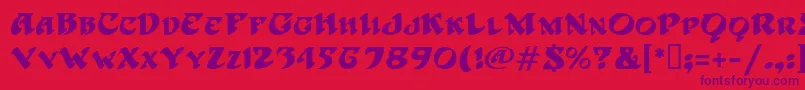 HoffmanMf Font – Purple Fonts on Red Background