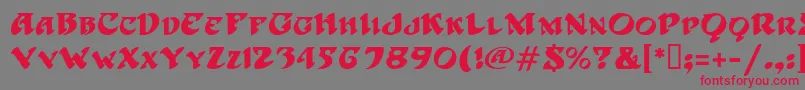 HoffmanMf Font – Red Fonts on Gray Background