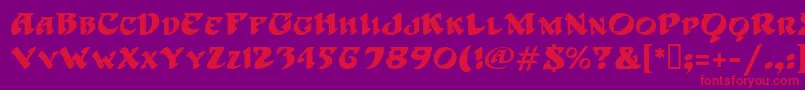 HoffmanMf Font – Red Fonts on Purple Background