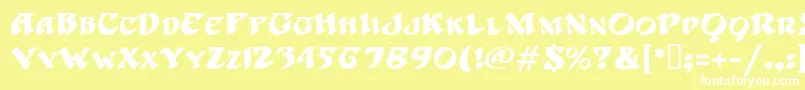 フォントHoffmanMf – 黄色い背景に白い文字