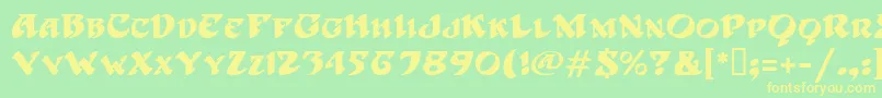 HoffmanMf-fontti – keltaiset fontit vihreällä taustalla