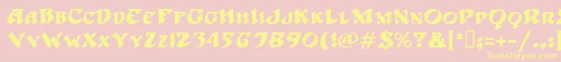 HoffmanMf-fontti – keltaiset fontit vaaleanpunaisella taustalla