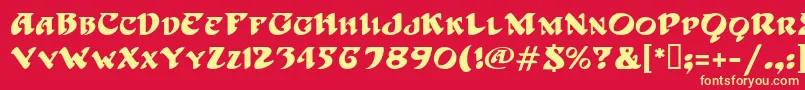 HoffmanMf Font – Yellow Fonts on Red Background