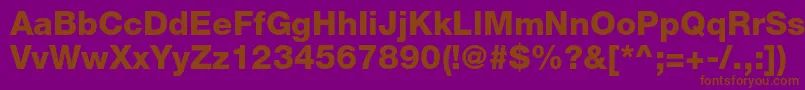 HelveticaneueltstdHv Font – Brown Fonts on Purple Background