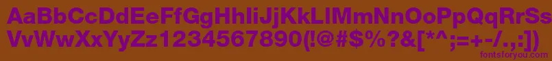 HelveticaneueltstdHv Font – Purple Fonts on Brown Background