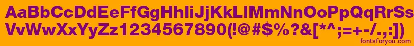HelveticaneueltstdHv Font – Purple Fonts on Orange Background