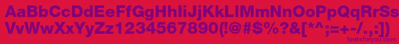 HelveticaneueltstdHv Font – Purple Fonts on Red Background