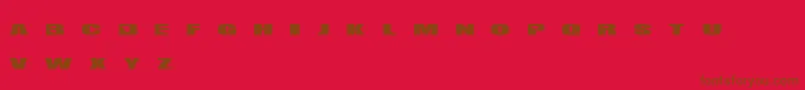 Cubifonk-Schriftart – Braune Schriften auf rotem Hintergrund