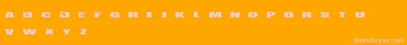Cubifonk-fontti – vaaleanpunaiset fontit oranssilla taustalla