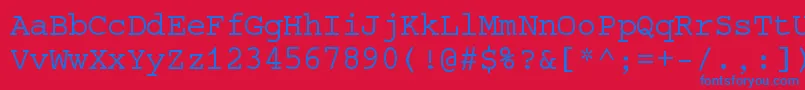 Selectric Font – Blue Fonts on Red Background