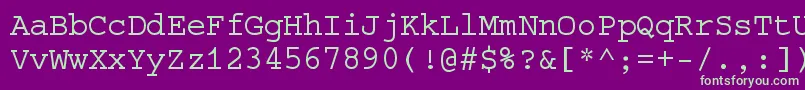 Selectric-Schriftart – Grüne Schriften auf violettem Hintergrund