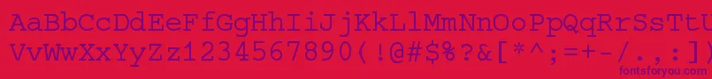 Selectric Font – Purple Fonts on Red Background